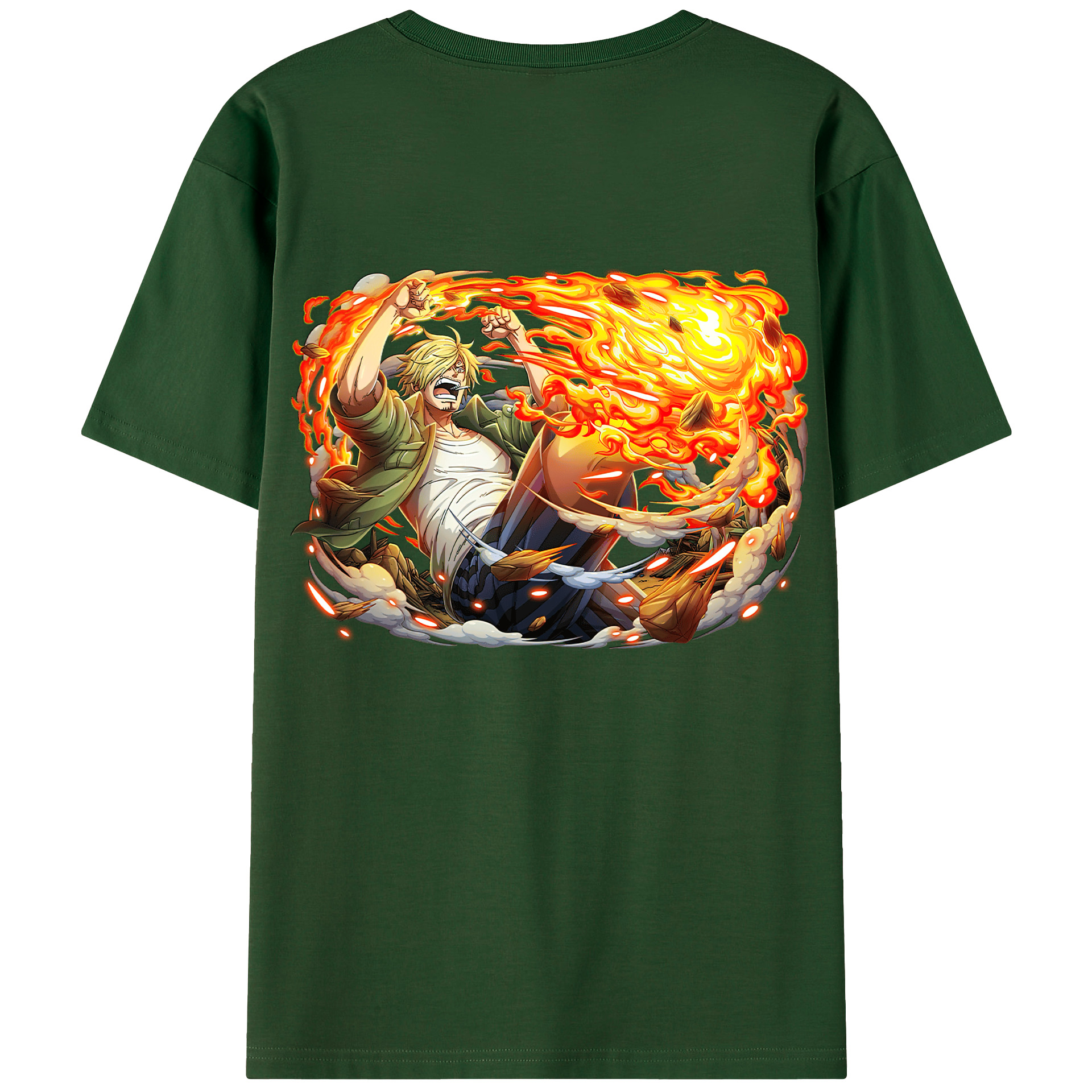 ワンピース サンジ ONE PIECE Sanji 綿100％半袖Tシャツ（背面プリント）